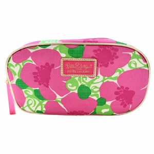 Estee Lauder Lilly Pulitzer Pink Green Makeup Bag Floral Print Collaboration New